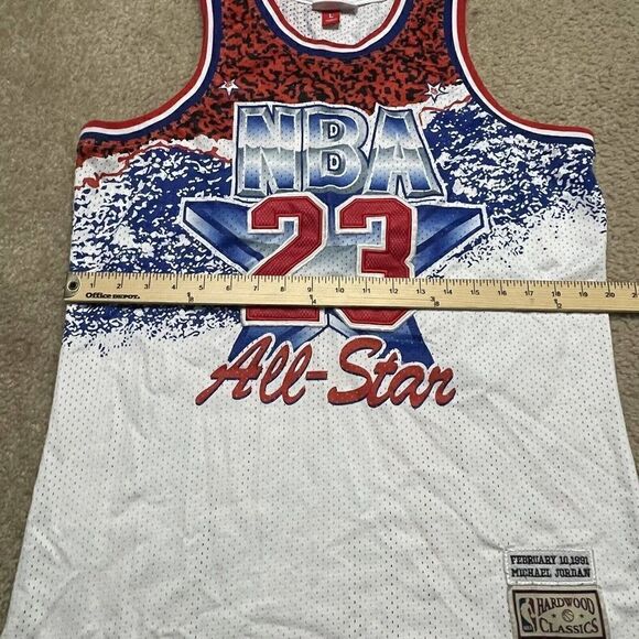 Michael Jordan 1991 All-Star East Jersey Mitchell & Ness Hardwood Classics Large - Picture 9 of 10